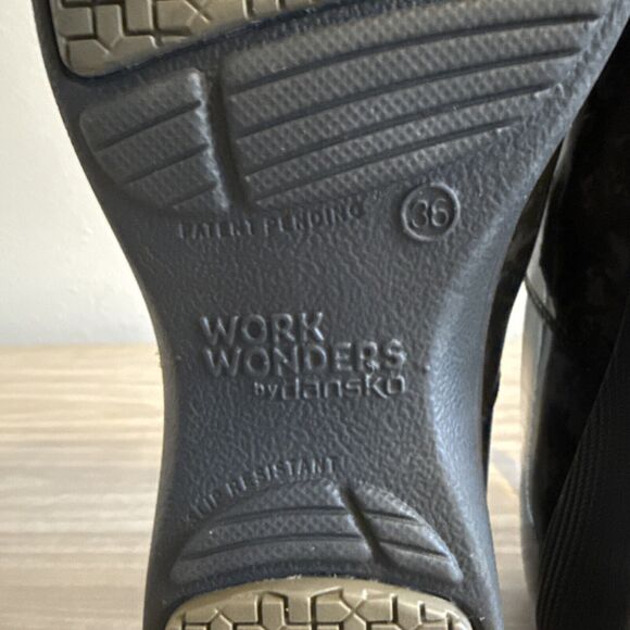 Work Wonders by Dansko Black Dark Grey Clogs Shoes Women Eu Sz 36 US Sz 5.5-6 - Picture 11 of 11